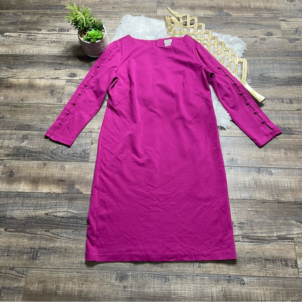 Chico’s Button Down Crop Sleeve Shift Dress